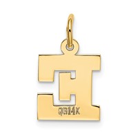14K Yellow Gold Small Block Letter E Initial Charm view 3