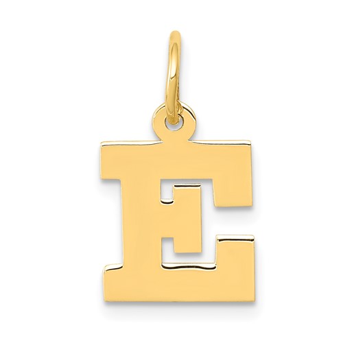 14K Small Block Letter E Initial Charm