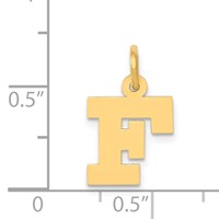 14K Small Block Letter F Initial Charm view 4