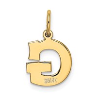 14K Yellow Gold Small Block Letter G Initial Charm view 3
