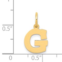 14K Yellow Gold Small Block Letter G Initial Charm view 4