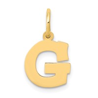 14K Yellow Gold Small Block Letter G Initial Charm view 1