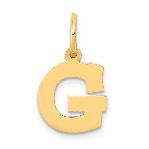 14K Yellow Gold Small Block Letter G Initial Charm