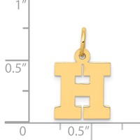 14K Yellow Gold Small Block Letter H Initial Charm view 4