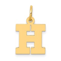 14K Yellow Gold Small Block Letter H Initial Charm view 1