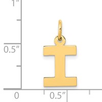 14K Yellow Gold Small Block Letter I Initial Charm view 4