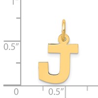 14K Yellow Gold Small Block Letter J Initial Charm view 4