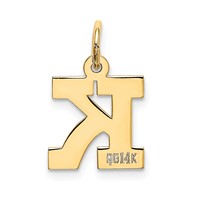 14K Yellow Gold Small Block Letter K Initial Charm view 3
