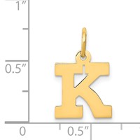 14K Yellow Gold Small Block Letter K Initial Charm view 4
