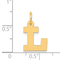 14K Small Block Letter L Initial Charm view 4