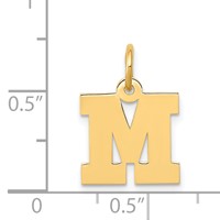 14K Yellow Gold Small Block Letter M Initial Charm view 4