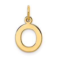 14K Yellow Gold Small Block Letter O Initial Charm view 3