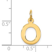 14K Yellow Gold Small Block Letter O Initial Charm view 4