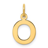 14K Yellow Gold Small Block Letter O Initial Charm view 1