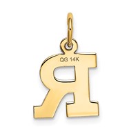 14K Small Block Letter R Initial Charm view 3