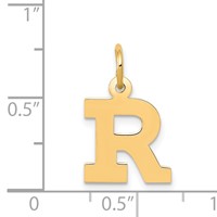 14K Small Block Letter R Initial Charm view 4