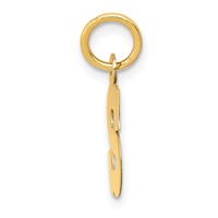14K Yellow Gold Small Block Letter S Initial Charm view 2