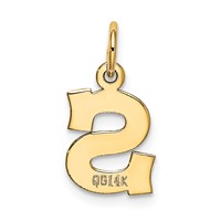 14K Yellow Gold Small Block Letter S Initial Charm view 3