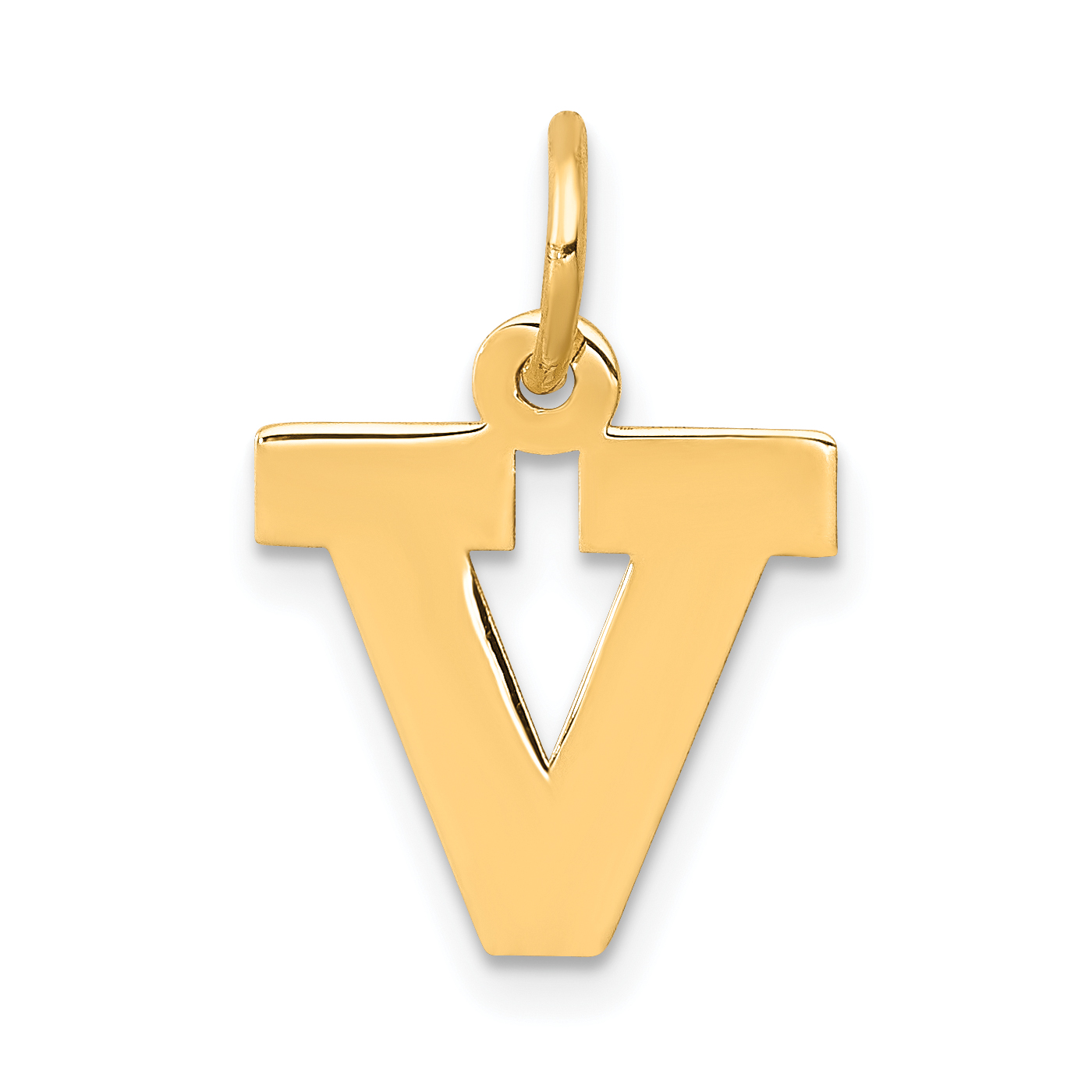 14k Small Block Letter V Initial Charm (YC664V)