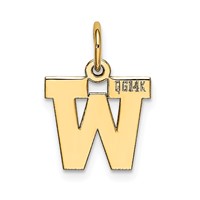 14K Yellow Gold Small Block Letter W Initial Charm view 3