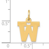 14K Yellow Gold Small Block Letter W Initial Charm view 4