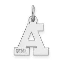 14K White Gold Small Block Letter a Initial Charm view 4