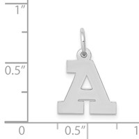 14K White Gold Small Block Letter a Initial Charm view 3