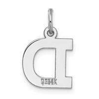 14K White Gold Small Block Letter D Initial Charm view 4
