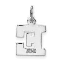 14K White Gold Small Block Letter E Initial Charm view 4