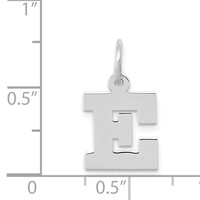 14K White Gold Small Block Letter E Initial Charm view 3