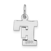 14K White Gold Small Block Letter F Initial Charm view 4