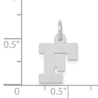 14K White Gold Small Block Letter F Initial Charm view 3