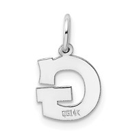 14K White Gold Small Block Letter G Initial Charm view 4