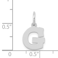 14K White Gold Small Block Letter G Initial Charm view 3