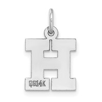 14KW Small Block Letter H Initial Charm view 4