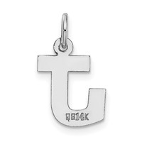 14K White Gold Small Block Letter J Initial Charm view 4
