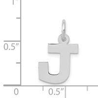 14K White Gold Small Block Letter J Initial Charm view 3