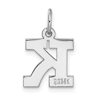 14K White Gold Small Block Letter K Initial Charm view 4