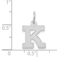 14K White Gold Small Block Letter K Initial Charm view 3