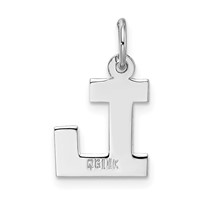 14K White Gold Small Block Letter L Initial Charm view 4