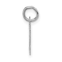 14K White Gold Small Block Letter M Initial Charm view 2