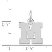 14K White Gold Small Block Letter M Initial Charm view 3