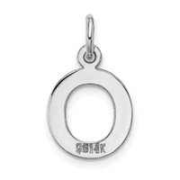 14K White Gold Small Block Letter O Initial Charm view 4