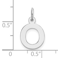 14K White Gold Small Block Letter O Initial Charm view 3