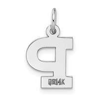 14K White Gold Small Block Letter P Initial Charm view 4