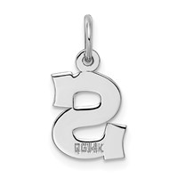 14K White Gold Small Block Letter S Initial Charm view 4