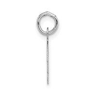 14K White Gold Small Block Letter T Initial Charm view 2
