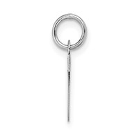 14K White Gold Small Block Letter V Initial Charm view 2