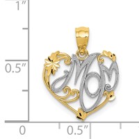 14K and White Rhodium Mom Pendant view 4