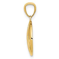 14K Yellow Gold Polished Peace Sign Circle Pendant view 2